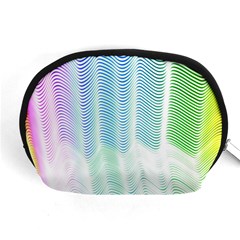 Light Means Net Pink Rainbow Waves Wave Chevron Green Accessory Pouches (medium)  by Mariart