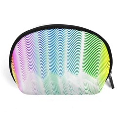 Light Means Net Pink Rainbow Waves Wave Chevron Green Accessory Pouches (large)  by Mariart