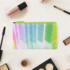 Light Means Net Pink Rainbow Waves Wave Chevron Green Cosmetic Bag (xs) by Mariart