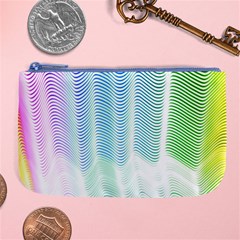 Light Means Net Pink Rainbow Waves Wave Chevron Green Large Coin Purse