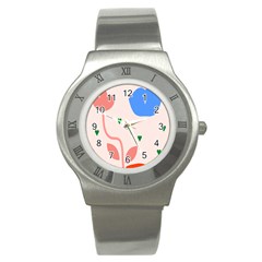 Lip Sexy Flower Tulip Heart Pink Red Blue Green Love Stainless Steel Watch by Mariart