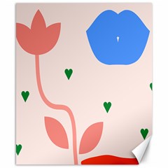 Lip Sexy Flower Tulip Heart Pink Red Blue Green Love Canvas 8  X 10 