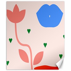 Lip Sexy Flower Tulip Heart Pink Red Blue Green Love Canvas 20  X 24   by Mariart