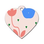 Lip Sexy Flower Tulip Heart Pink Red Blue Green Love Dog Tag Heart (One Side) Front