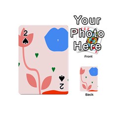 Lip Sexy Flower Tulip Heart Pink Red Blue Green Love Playing Cards 54 (mini)  by Mariart