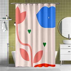 Lip Sexy Flower Tulip Heart Pink Red Blue Green Love Shower Curtain 48  X 72  (small)  by Mariart