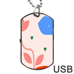 Lip Sexy Flower Tulip Heart Pink Red Blue Green Love Dog Tag Usb Flash (one Side) by Mariart