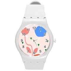 Lip Sexy Flower Tulip Heart Pink Red Blue Green Love Round Plastic Sport Watch (m) by Mariart