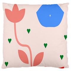 Lip Sexy Flower Tulip Heart Pink Red Blue Green Love Large Cushion Case (two Sides) by Mariart