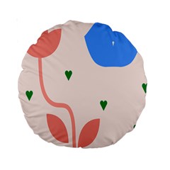 Lip Sexy Flower Tulip Heart Pink Red Blue Green Love Standard 15  Premium Round Cushions by Mariart