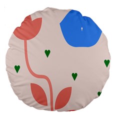 Lip Sexy Flower Tulip Heart Pink Red Blue Green Love Large 18  Premium Round Cushions by Mariart