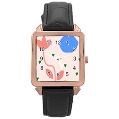 Lip Sexy Flower Tulip Heart Pink Red Blue Green Love Rose Gold Leather Watch  by Mariart