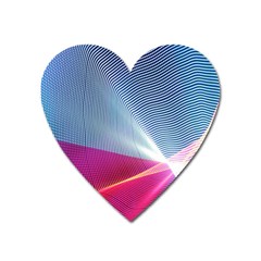 Light Means Net Pink Rainbow Waves Wave Chevron Red Heart Magnet by Mariart