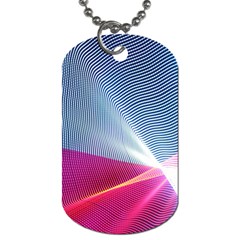 Light Means Net Pink Rainbow Waves Wave Chevron Red Dog Tag (one Side) by Mariart