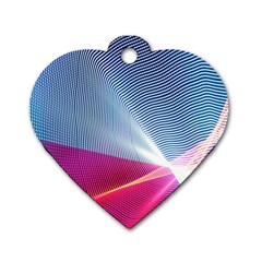 Light Means Net Pink Rainbow Waves Wave Chevron Red Dog Tag Heart (one Side) by Mariart