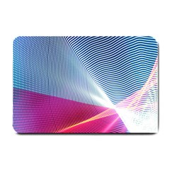 Light Means Net Pink Rainbow Waves Wave Chevron Red Small Doormat  by Mariart