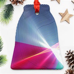 Light Means Net Pink Rainbow Waves Wave Chevron Red Ornament (bell) by Mariart