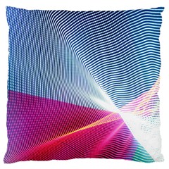 Light Means Net Pink Rainbow Waves Wave Chevron Red Large Cushion Case (two Sides) by Mariart