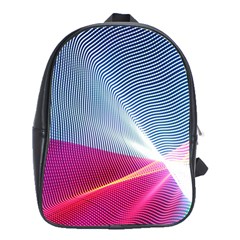 Light Means Net Pink Rainbow Waves Wave Chevron Red School Bags (xl)  by Mariart