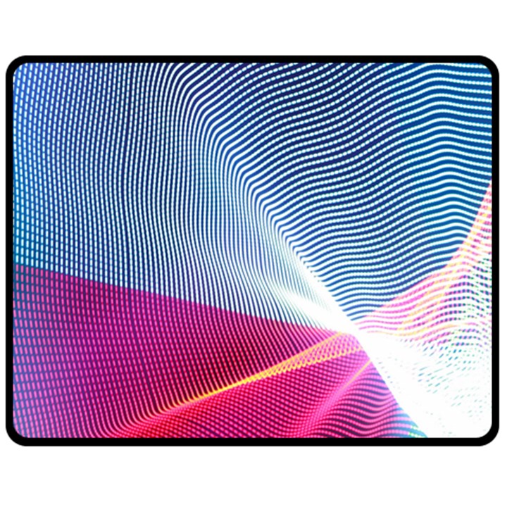 Light Means Net Pink Rainbow Waves Wave Chevron Red Double Sided Fleece Blanket (Medium) 