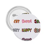 Lucky Happt Good Sign Star 2.25  Buttons Front