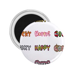 Lucky Happt Good Sign Star 2 25  Magnets by Mariart