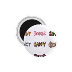 Lucky Happt Good Sign Star 1 75  Magnets