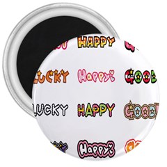 Lucky Happt Good Sign Star 3  Magnets by Mariart