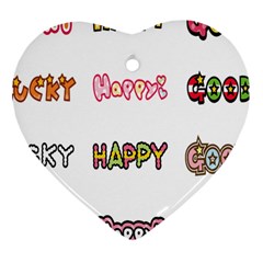 Lucky Happt Good Sign Star Ornament (heart) by Mariart