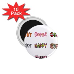 Lucky Happt Good Sign Star 1 75  Magnets (10 Pack) 