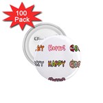 Lucky Happt Good Sign Star 1.75  Buttons (100 pack)  Front