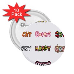 Lucky Happt Good Sign Star 2 25  Buttons (10 Pack) 