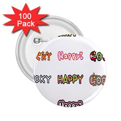 Lucky Happt Good Sign Star 2 25  Buttons (100 Pack) 