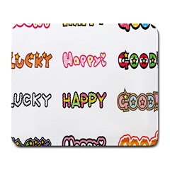 Lucky Happt Good Sign Star Large Mousepads by Mariart