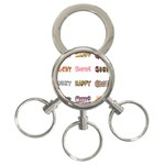 Lucky Happt Good Sign Star 3-Ring Key Chains Front