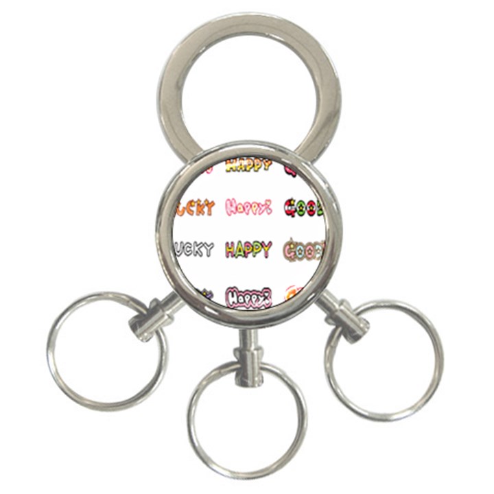 Lucky Happt Good Sign Star 3-Ring Key Chains