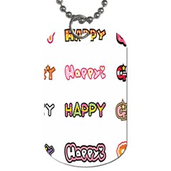 Lucky Happt Good Sign Star Dog Tag (two Sides) by Mariart