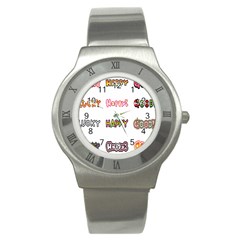 Lucky Happt Good Sign Star Stainless Steel Watch by Mariart