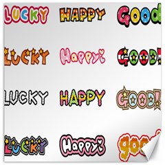 Lucky Happt Good Sign Star Canvas 12  X 12  