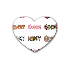 Lucky Happt Good Sign Star Heart Coaster (4 Pack) 