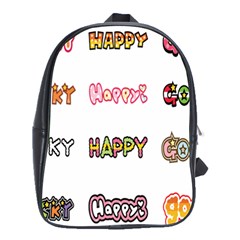 Lucky Happt Good Sign Star School Bags(large)  by Mariart