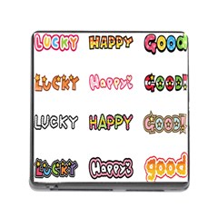 Lucky Happt Good Sign Star Memory Card Reader (square) by Mariart