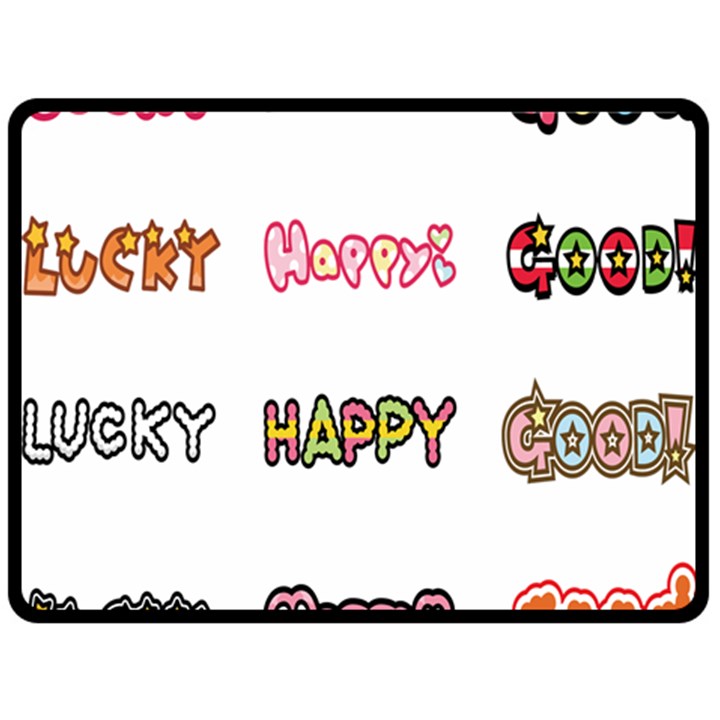 Lucky Happt Good Sign Star Fleece Blanket (Large) 