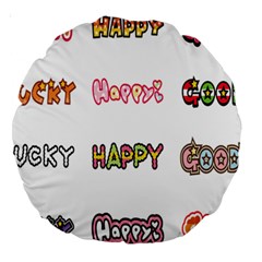 Lucky Happt Good Sign Star Large 18  Premium Round Cushions