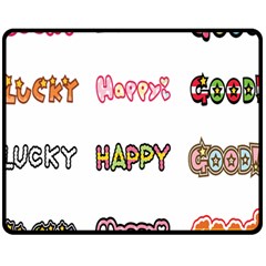 Lucky Happt Good Sign Star Double Sided Fleece Blanket (medium)  by Mariart