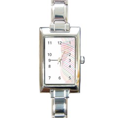 Line Wave Rainbow Rectangle Italian Charm Watch by Mariart