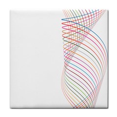 Line Wave Rainbow Tile Coasters