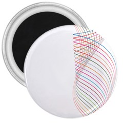 Line Wave Rainbow 3  Magnets by Mariart