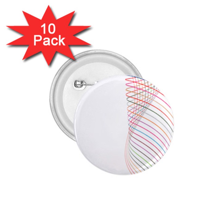 Line Wave Rainbow 1.75  Buttons (10 pack)