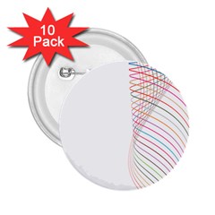 Line Wave Rainbow 2 25  Buttons (10 Pack) 